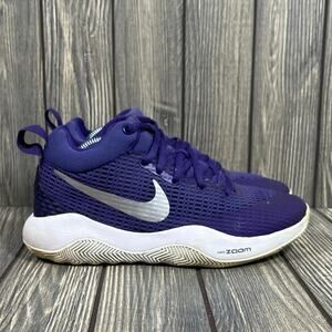 Nike Zoom‎ Rev TB Basketball Shoes Sneakers Y5.5 W7 Purple Silver 922048-500